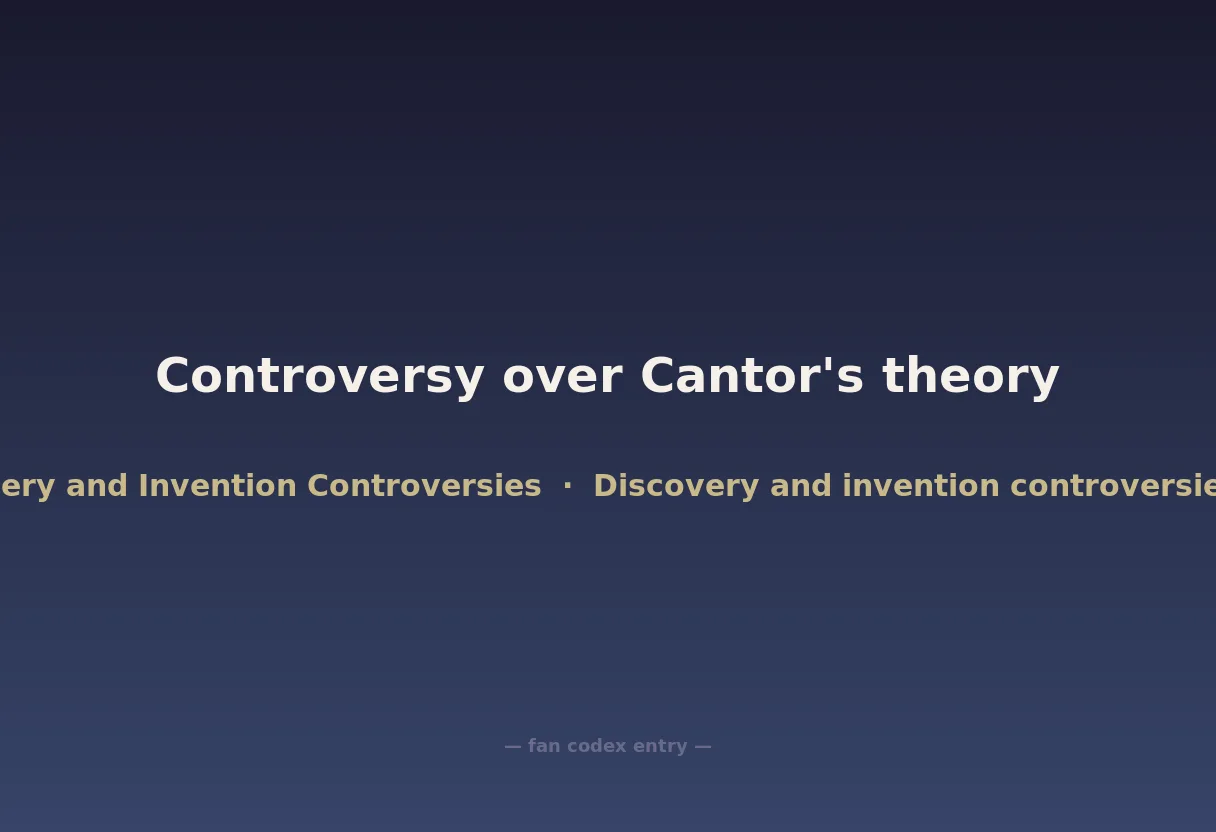 Controversy over Cantor's theory